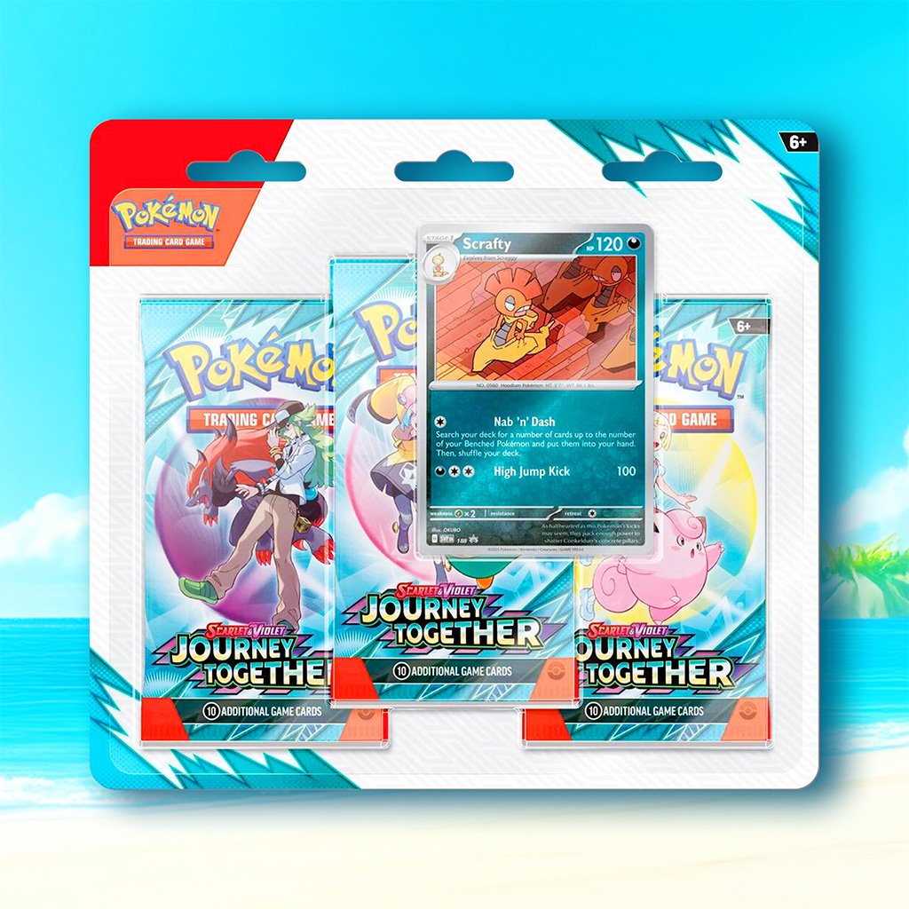 Pokémon: Journey Together 3 Pack Blister [Scrafty]